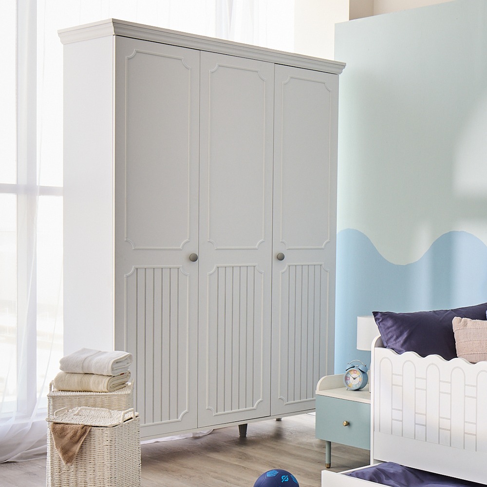 ألفين خزانة ملابس بـ3 أبواب، رمادي