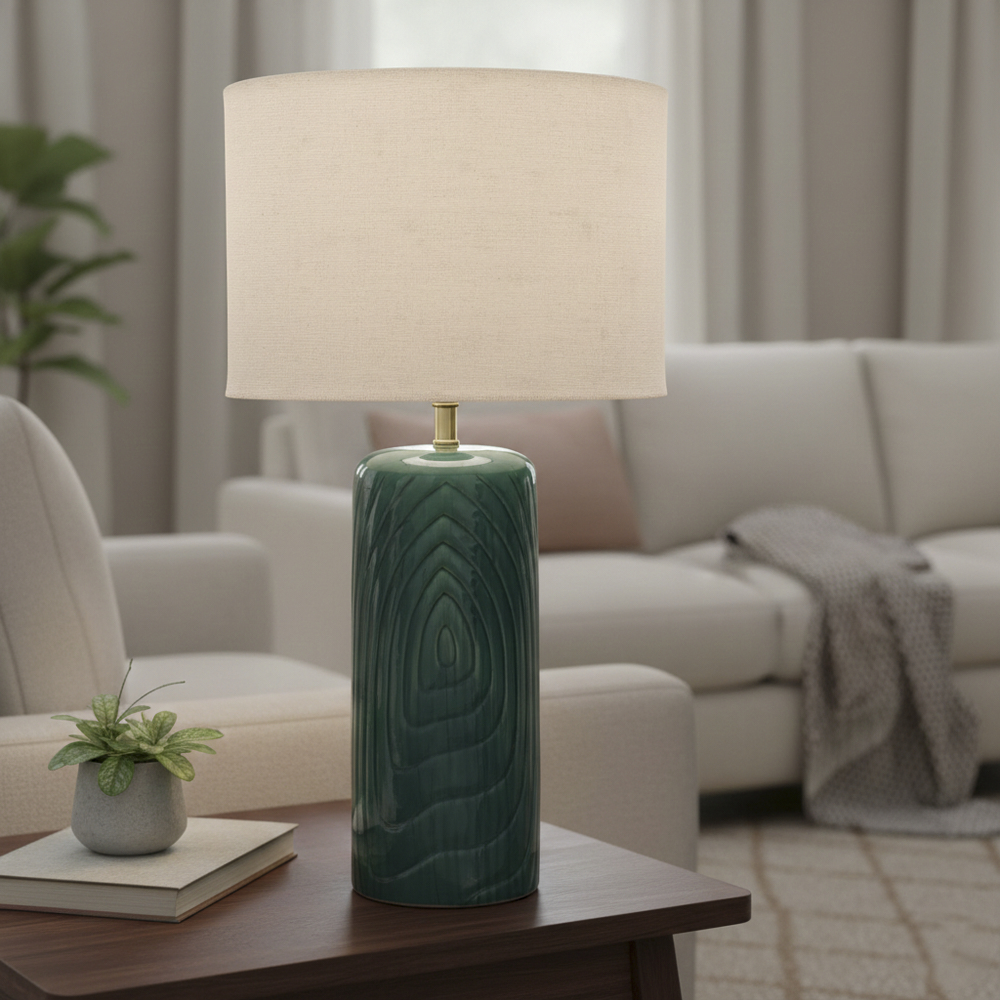 Mollar Ceramic Table Lamp, Green
