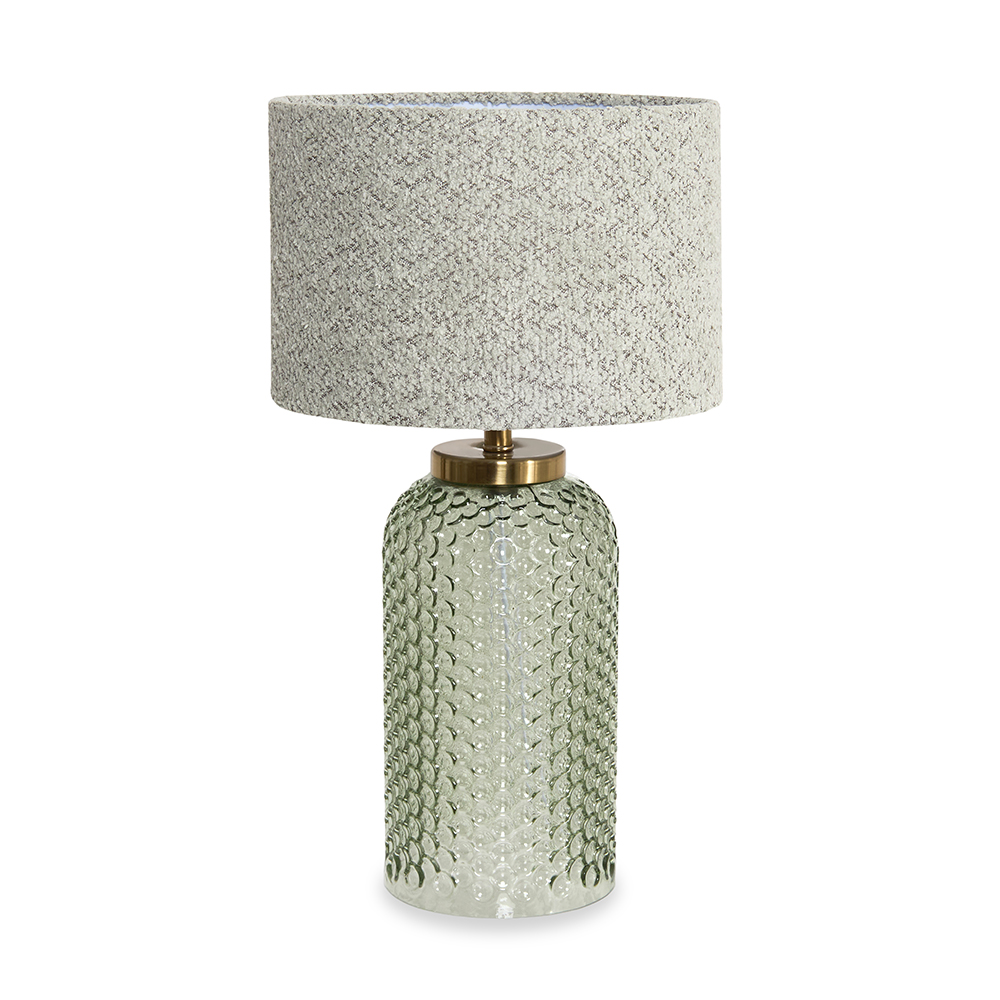 مصباح سيراميك مع غطاء من لاري، أخضر مريمي - 26x45.5 سم