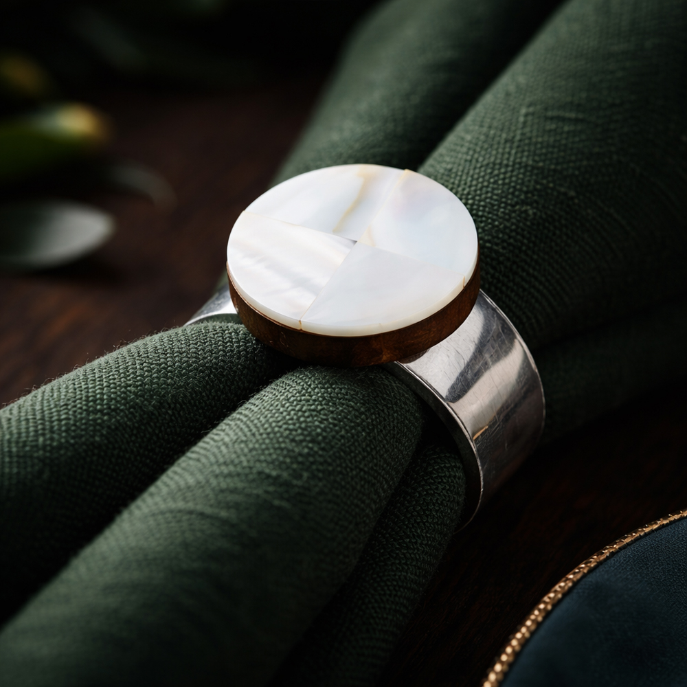 مجموعة حلقات منديل 4 قطع، متعدد الألوان - 4 سم