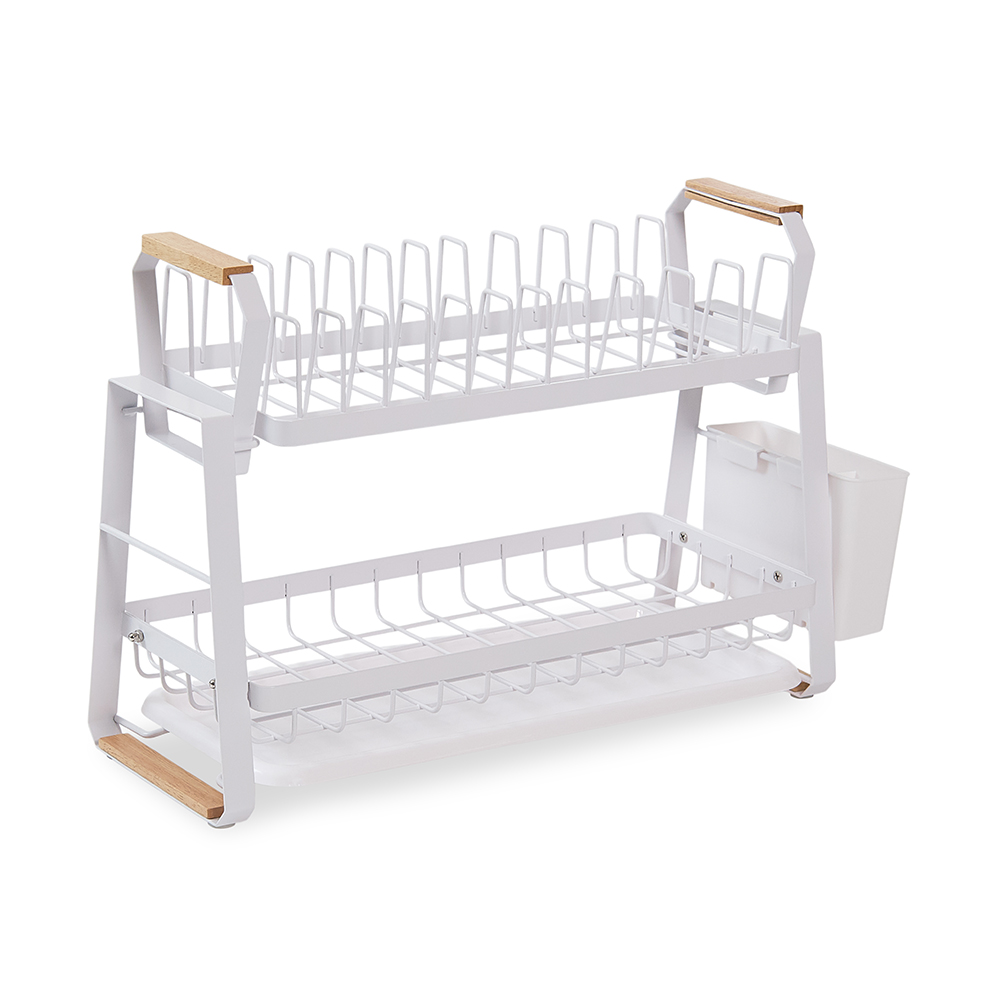 رف هيني ذو طبقتين، أبيض - 44×33 سم