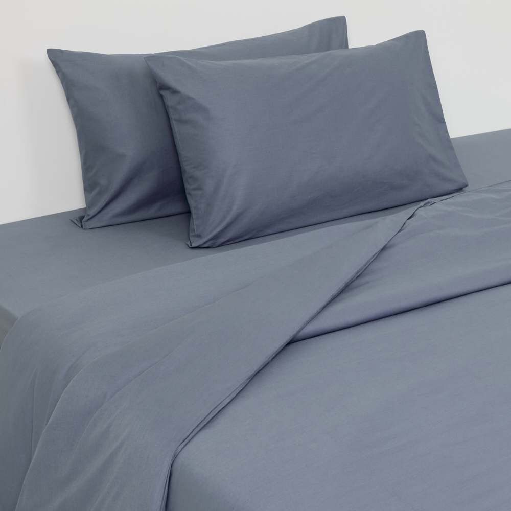 Home Essential Queen-Sized Duvet Cover With Two Pillowcases, Blue - 200x200cm