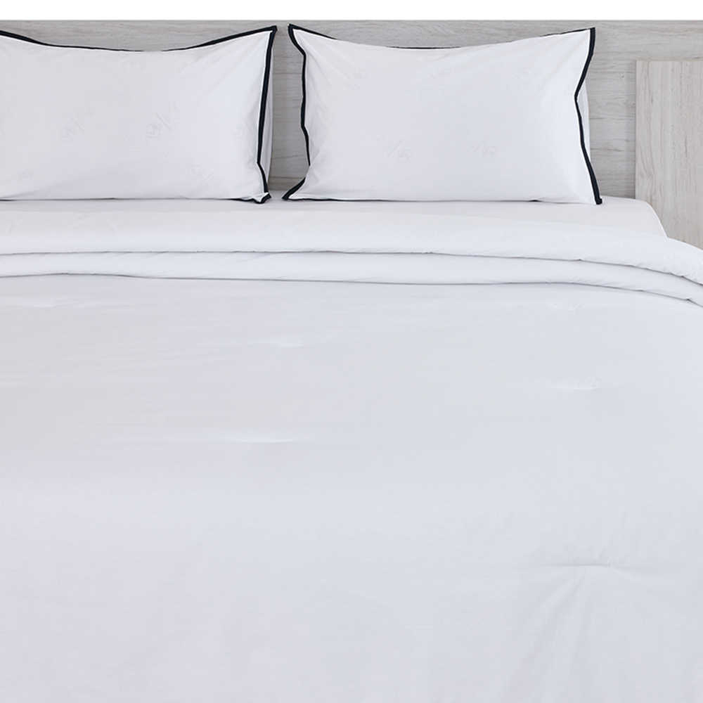 طقم لحاف بلفاست حجم سوبر كينج، أبيض وأسود - 260×240 سم