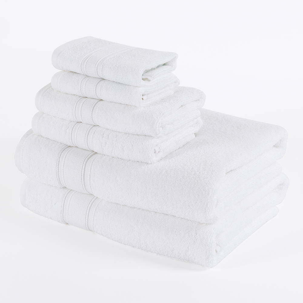 مجموعة مناشف بروهيل من 6 قطع، أبيض - 435 غم