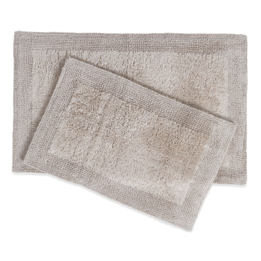 طقم سجادات حمام ذو وجهين من قطعتين 2 من ألترا سبا، طبيعي