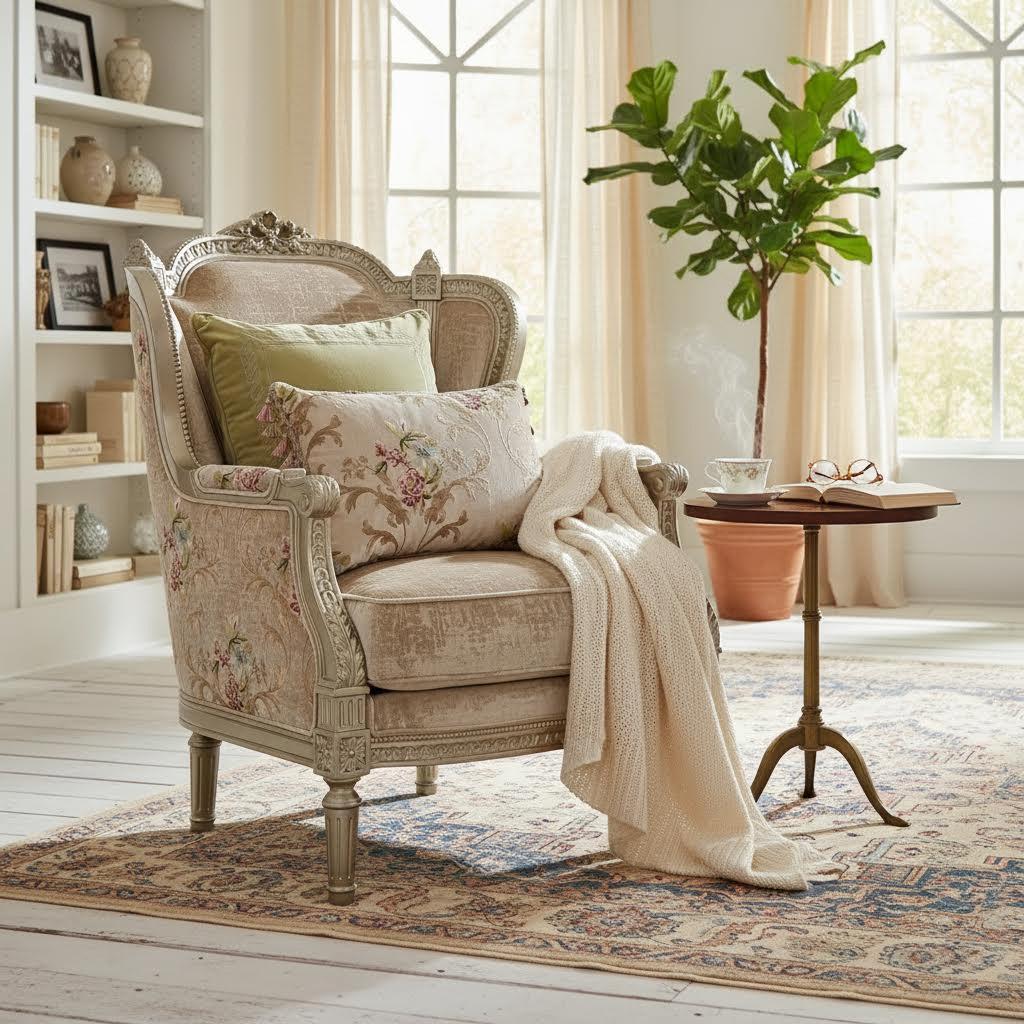 صفية كرسي بذراعين منجد قماش