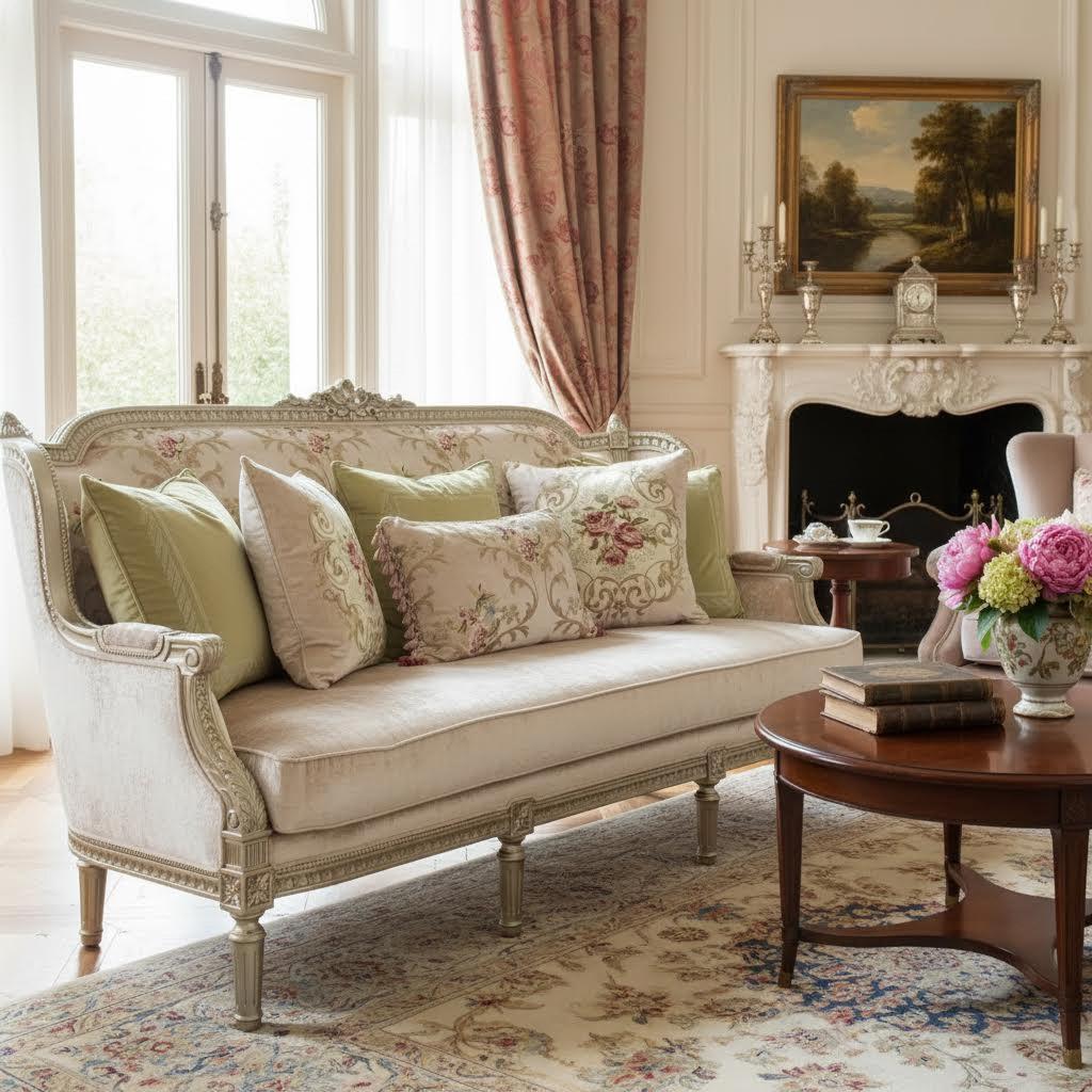 صفية كنبة 3 مقاعد من القماش المنجد