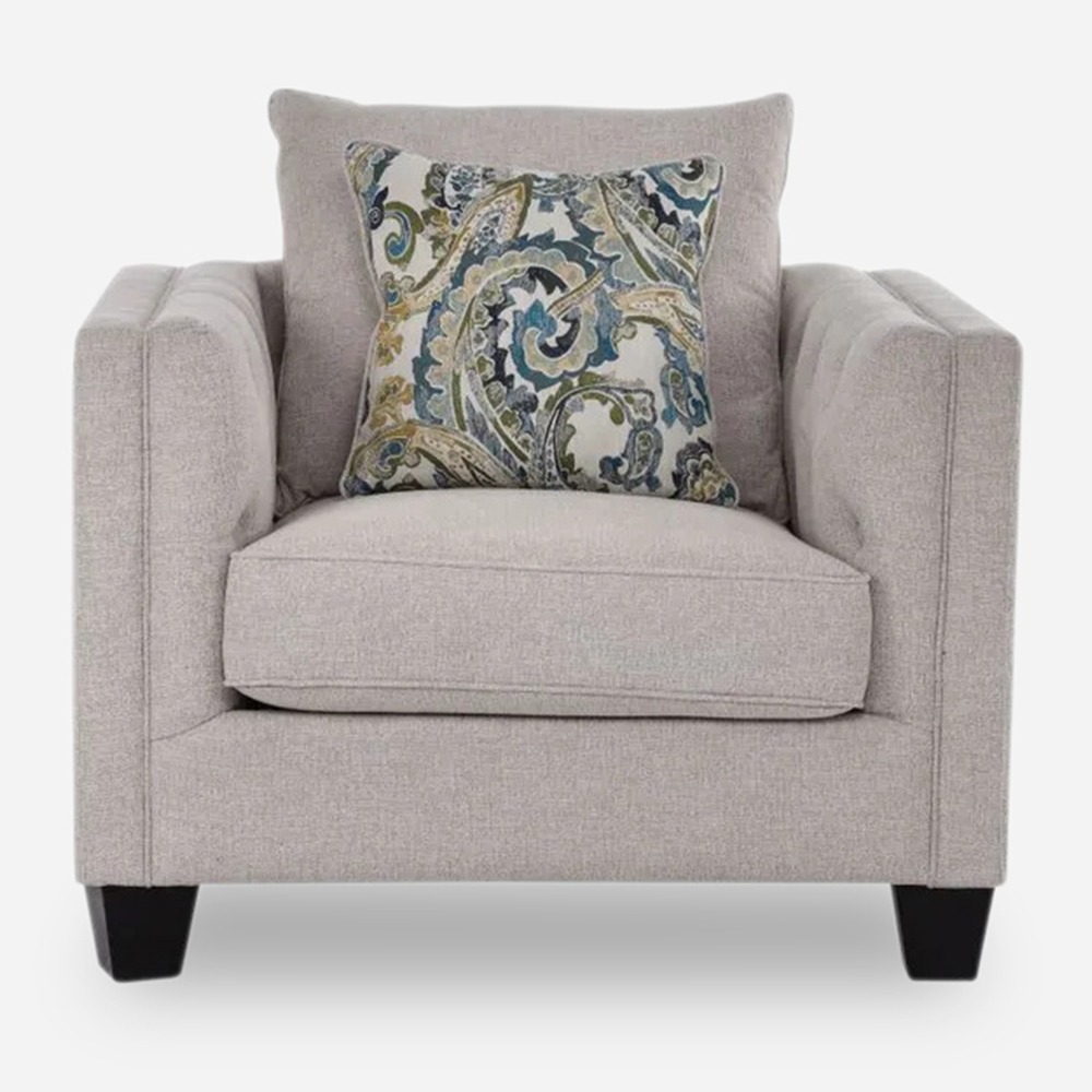 Code Fabric Upholstered Armchair, Beige