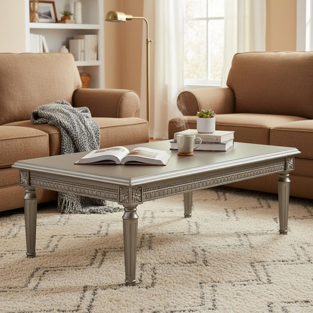 صفية طاولة قهوة خشبية