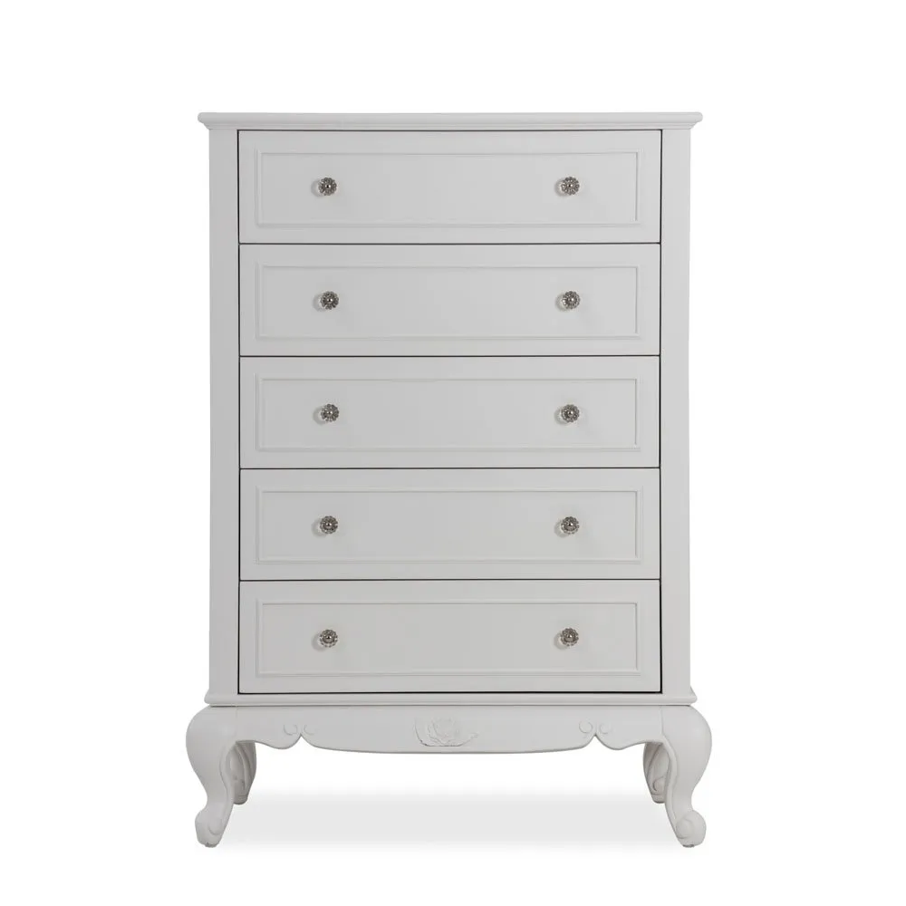 New Louis 5-Drawer Chest - White