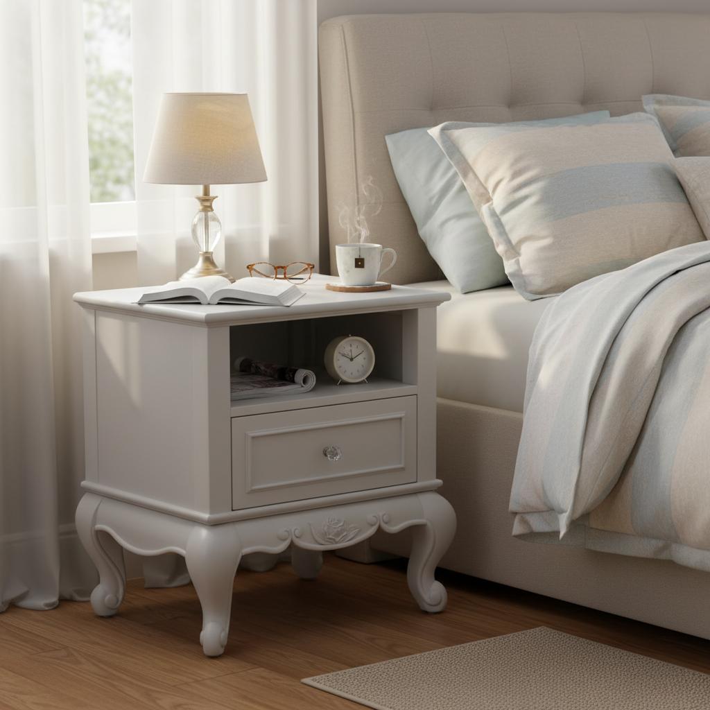 New Louis 1-drawer Nightstand with Open Shelf