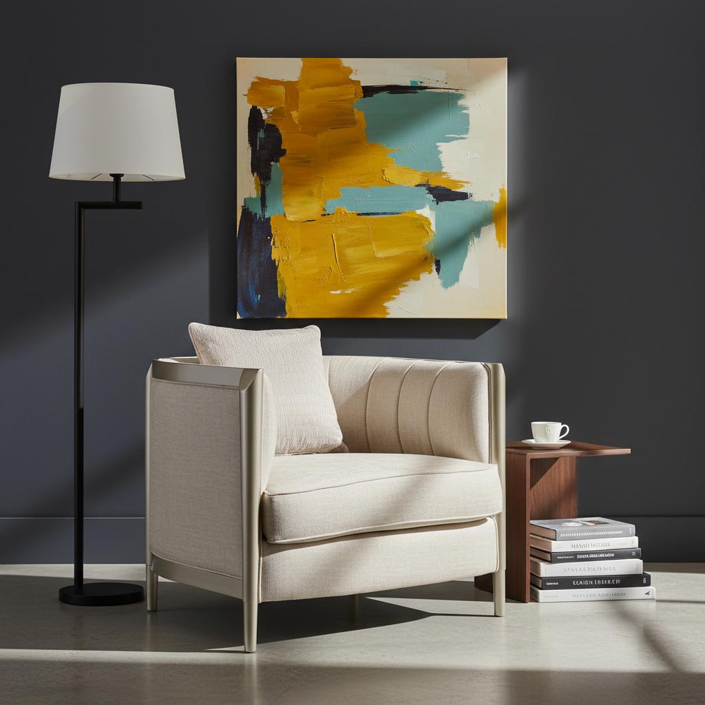 كرسي هايا بذراعين، كريمي وشامبانيا