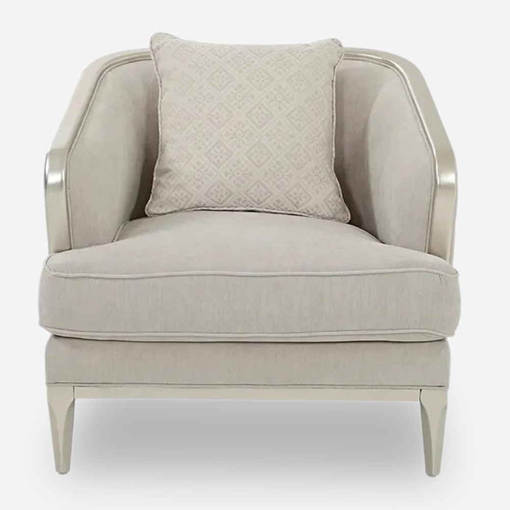 كرسي أكيلة بذراعين، رمادي فاتح وشامبانيا