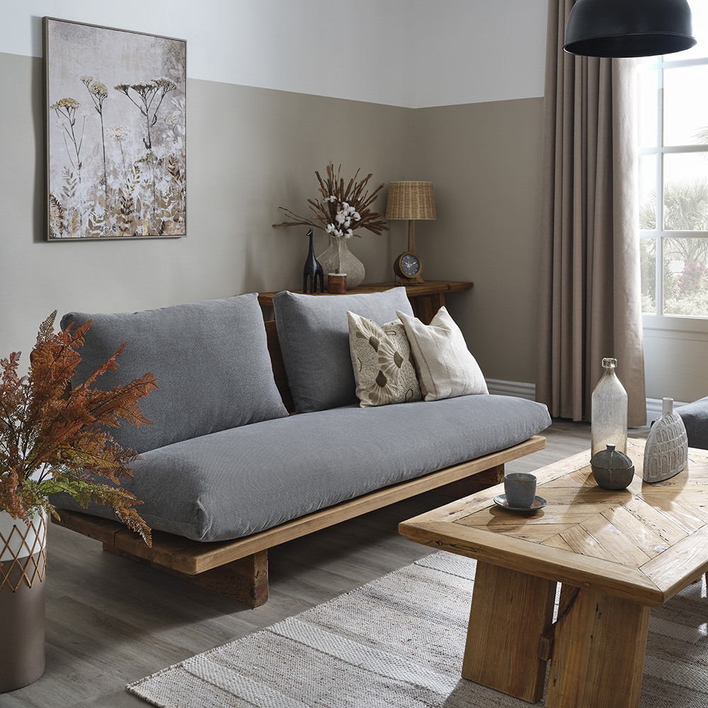 مالكوم كنبة 3 مقاعد، رمادي