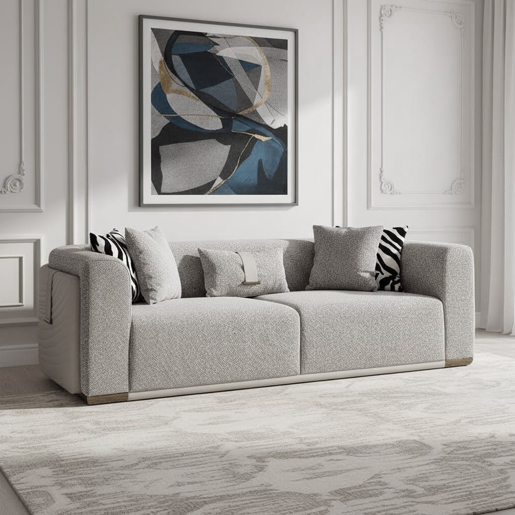Milano 4-Seater Sofa, Light Grey