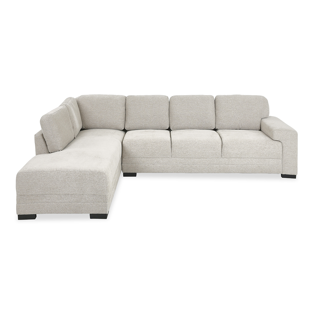 أريكة زاوية جلدية مواجهة لليسار من لويس، رمادي