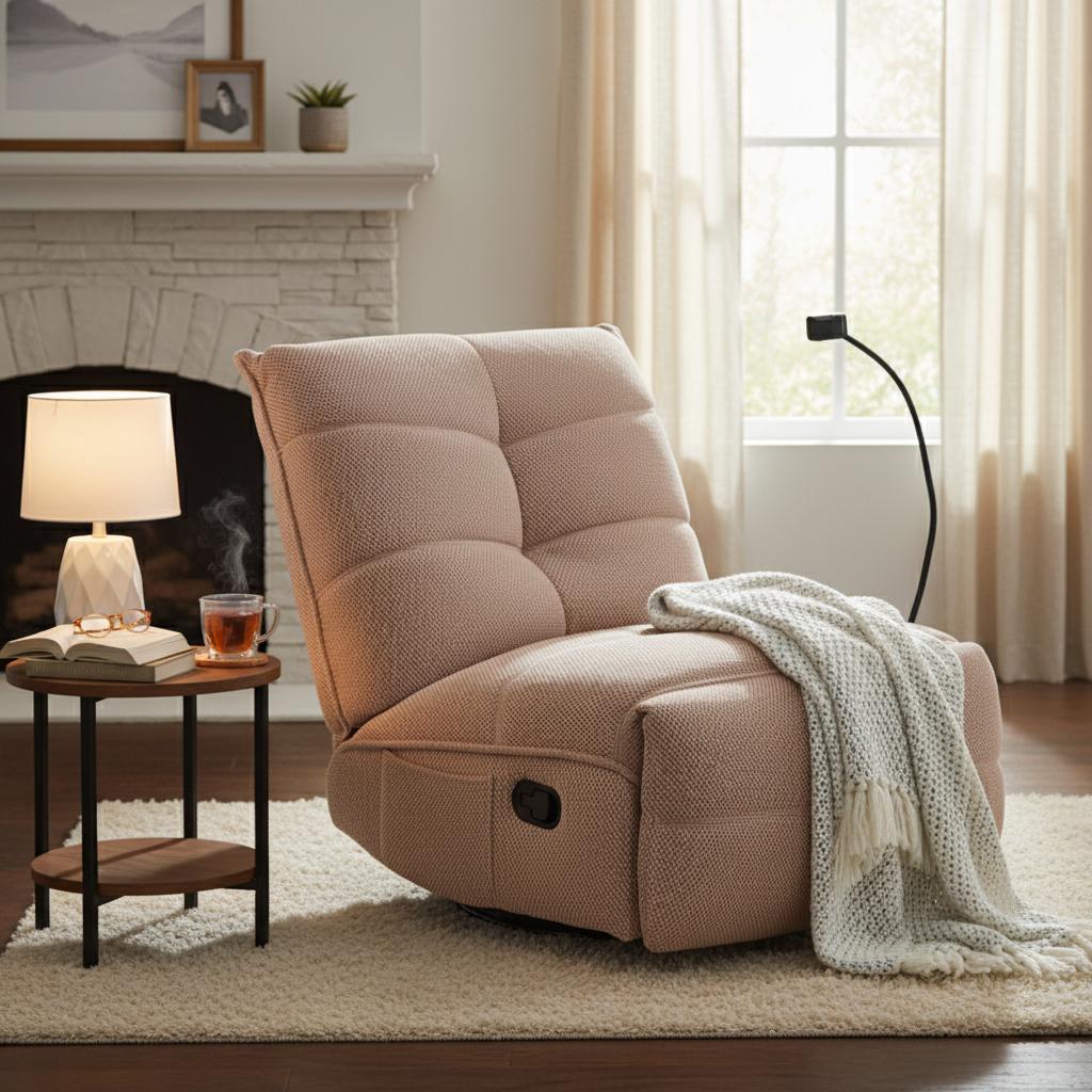 كرسي استرخاء دين من مع حامل هاتف، بيج