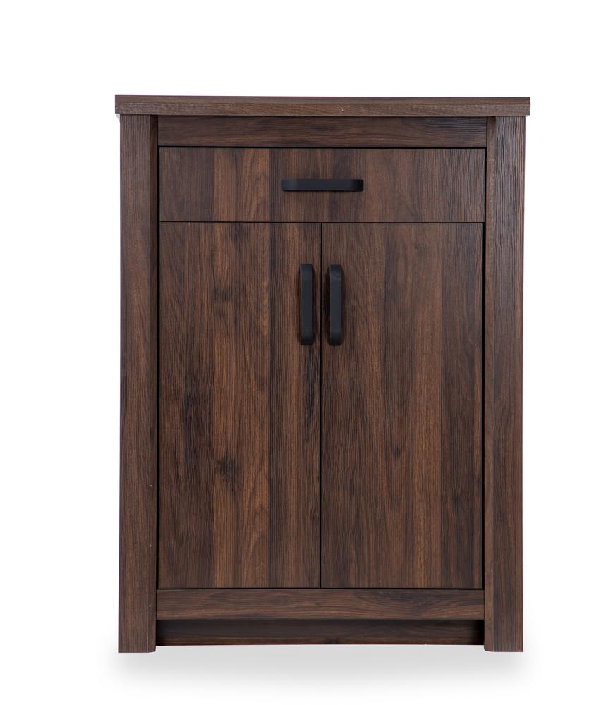 Braxton 2-Door Shoe Cabinet for 15 pairs, Antique Walnut