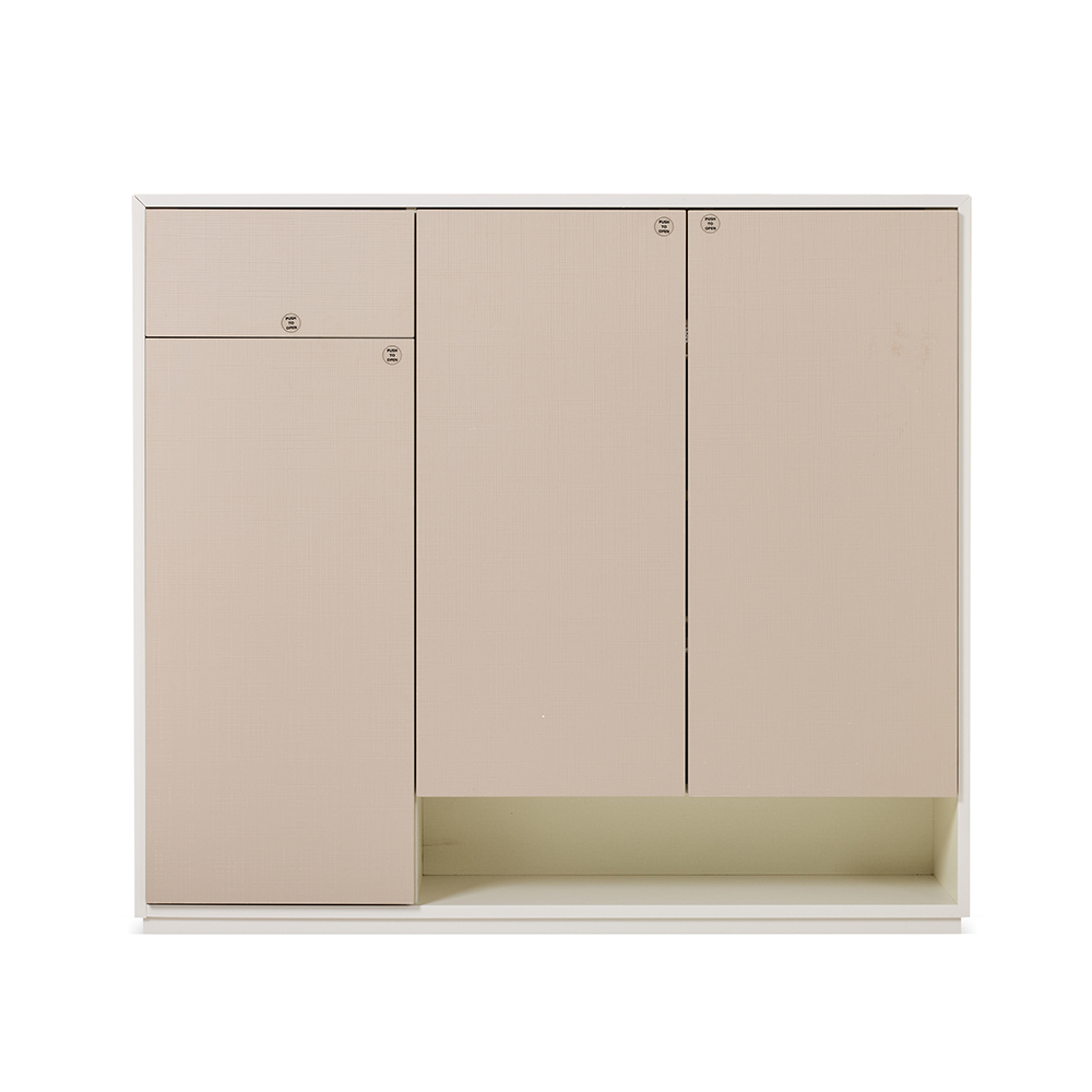 خزانة دوبي بثلاثة أبواب و درج وحجرة للأحذية، رمادي