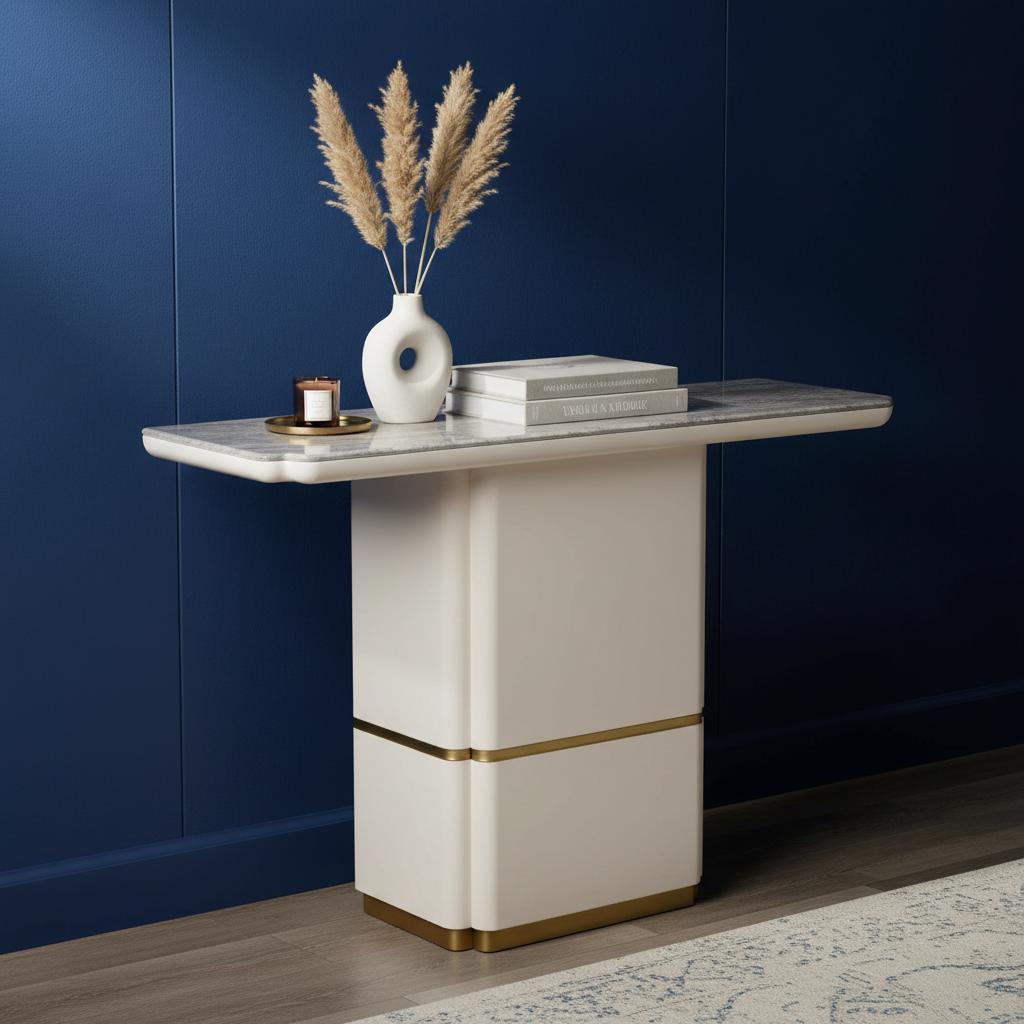 طاولة كونسول ليليا المتينة، بيج - ١٢٠×٨٠ سم