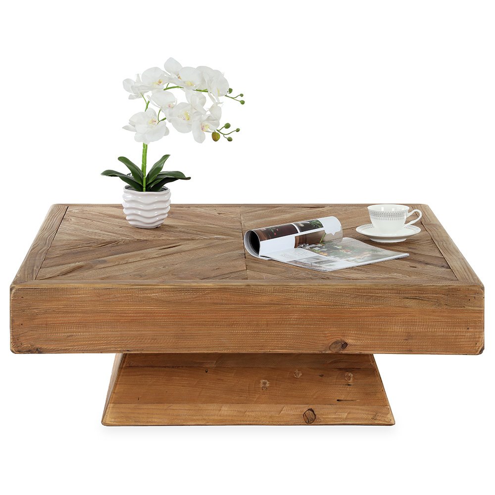 طاولة قهوة رايان مربعة من الخشب الصلب 