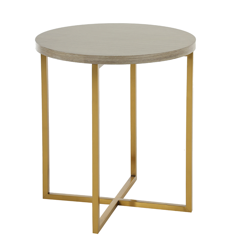 Jazz End Table, Grey & Gold - 59x52cm