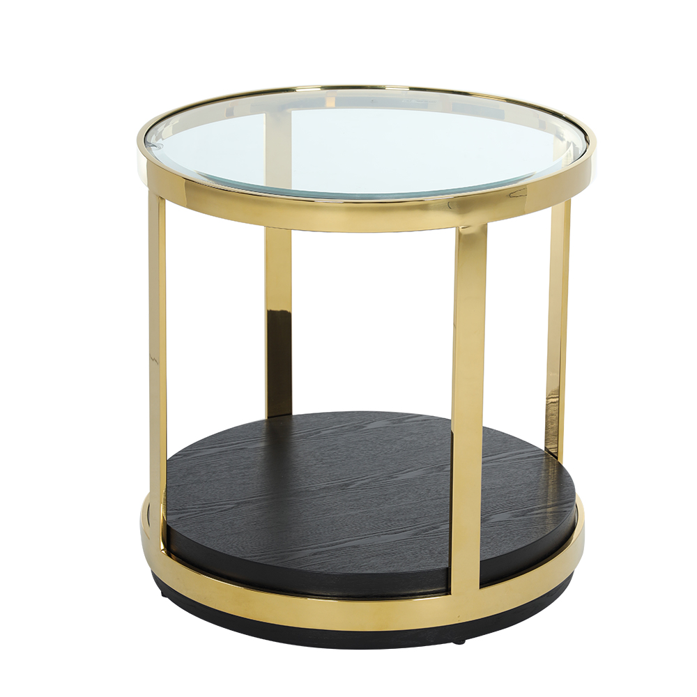 Nightingale End Table, Gold & Black