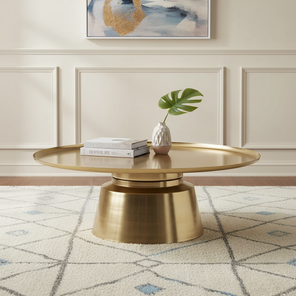 Harlow Metal Coffee Table, Gold