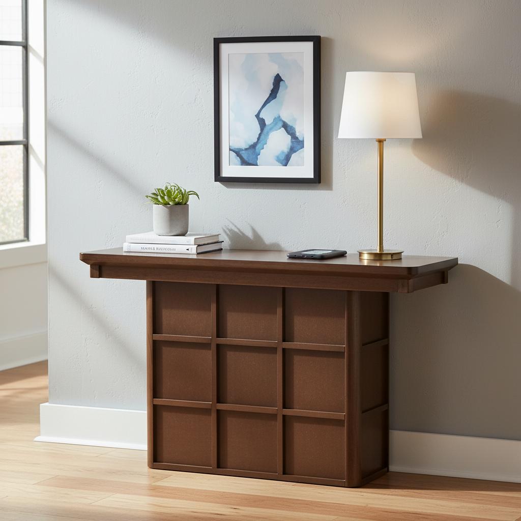 طاولة كونسول باري، بني