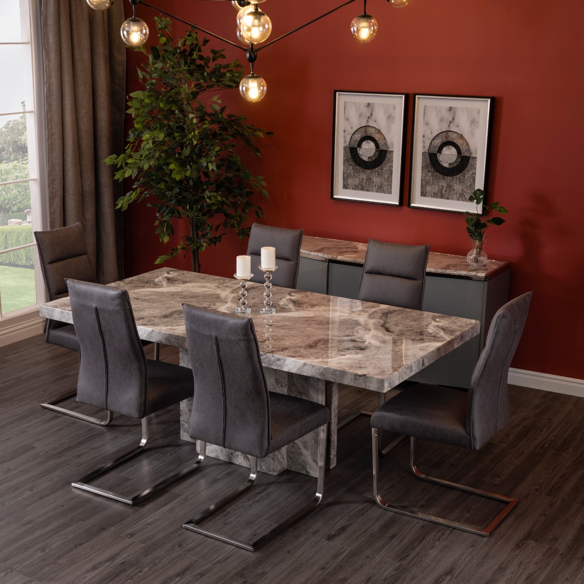 نيوكاسل طاولة طعام، رمادي