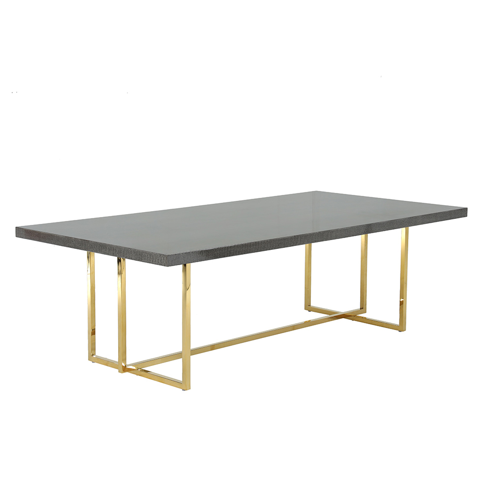 Brooklyn 8-Seater Dining Table, Grey & Gold - 240x76 cm
