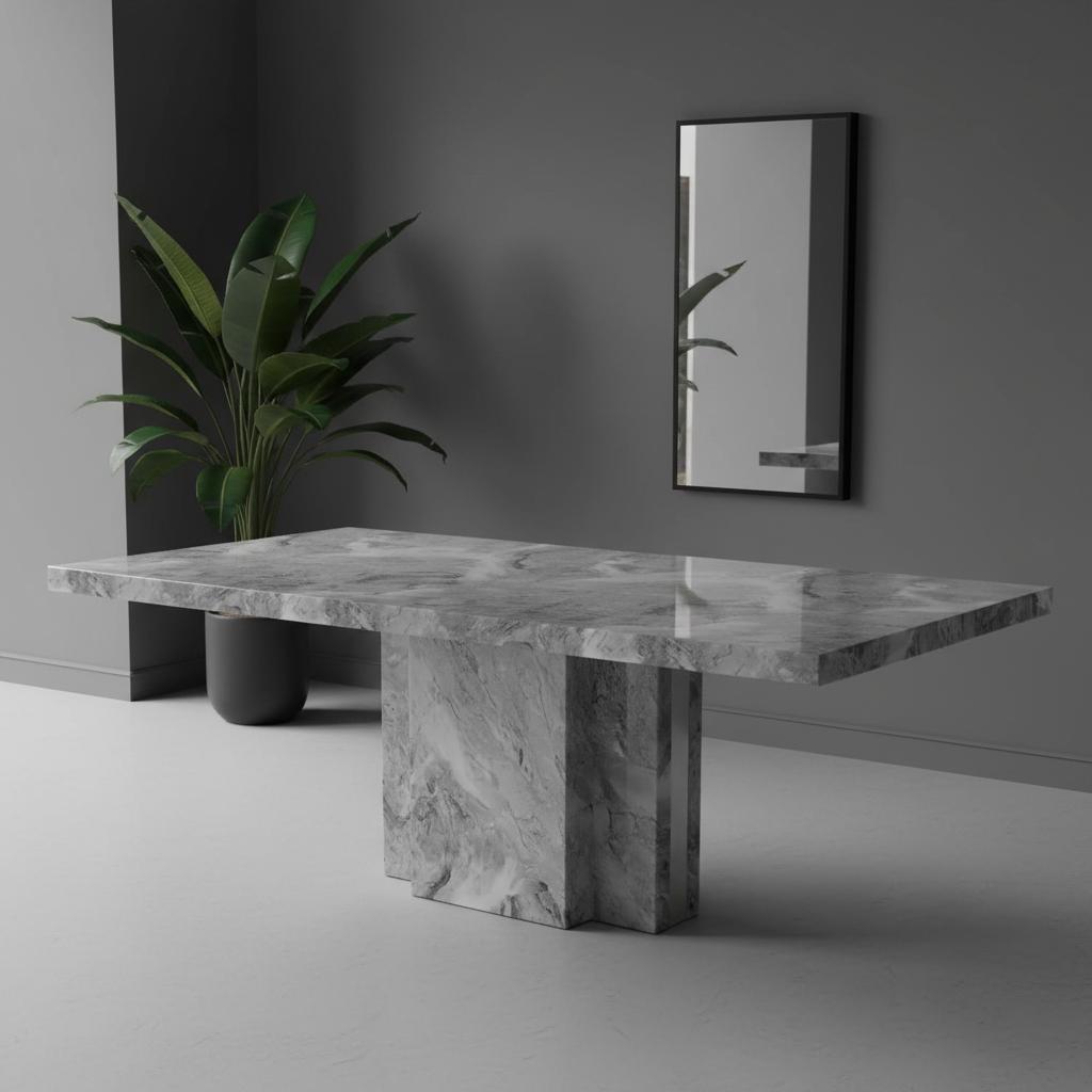 Newcastle 6-Seater Dining Table, Grey - 200x76cm