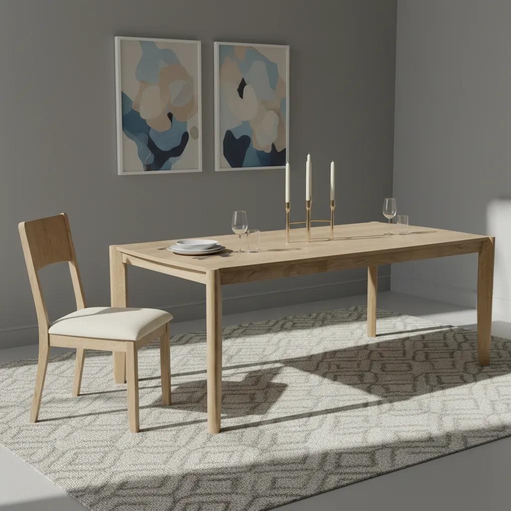 Starc 8-Seater Dining Table, Beige & Brown