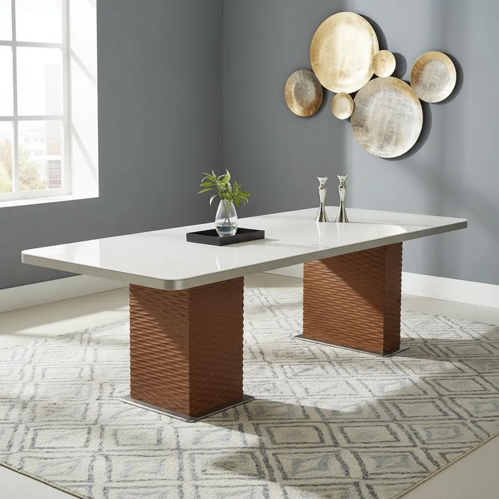 Yanson 8-Seater Dining Table, Grey - 280x100cm