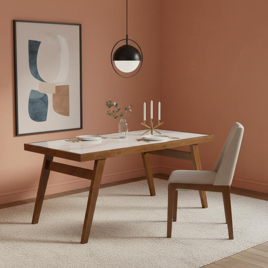 Ezra 6-Seater Dining Table, Brown