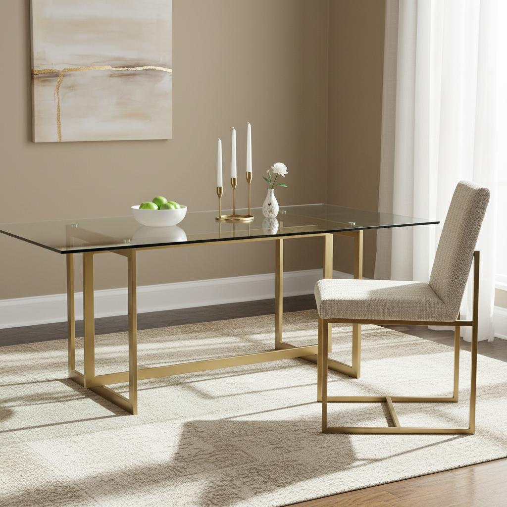 Trina 6-Seater Dining Table, Gold