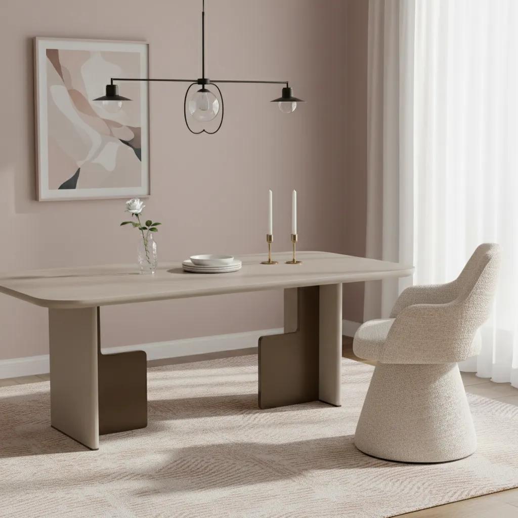 Nobu 8-Seater Dining Table , Light Grey - 240x103cm