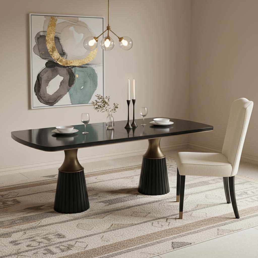 Revora 8-Seater Dining Table, Black