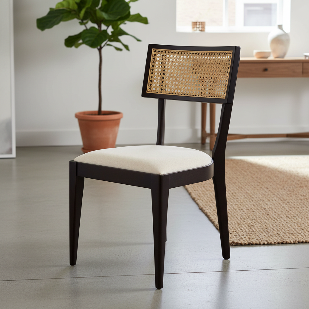 Conway Dining Chair, Cream & Black