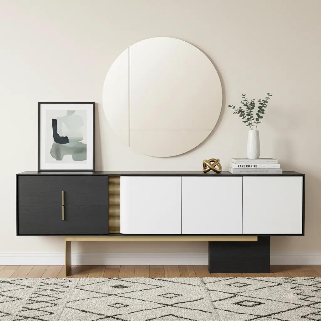 Etro Sideboard With Mirror, Black
