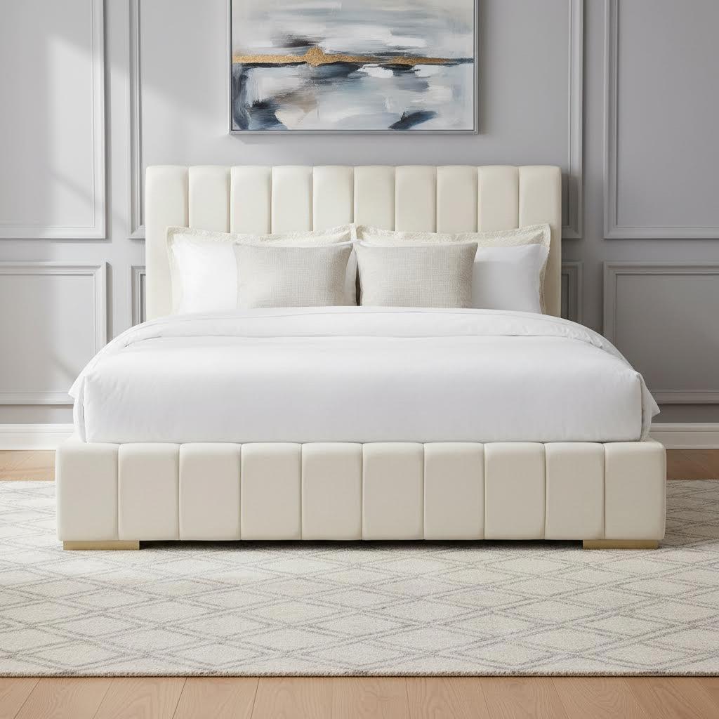 سرير رويالتون، بيج وذهبي، 180 × 200 سم