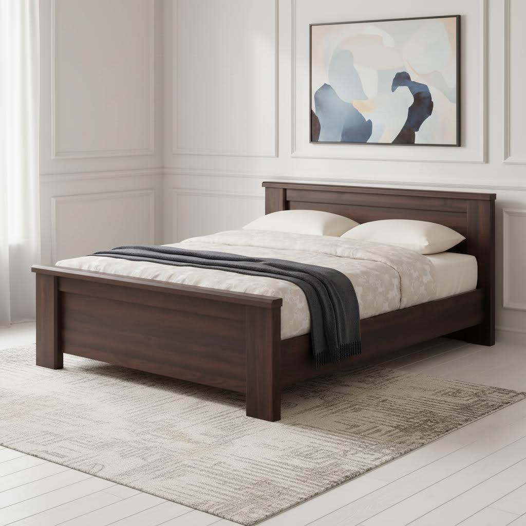 Braxton Double-Sized Bed, Walnut - 120x200 cm