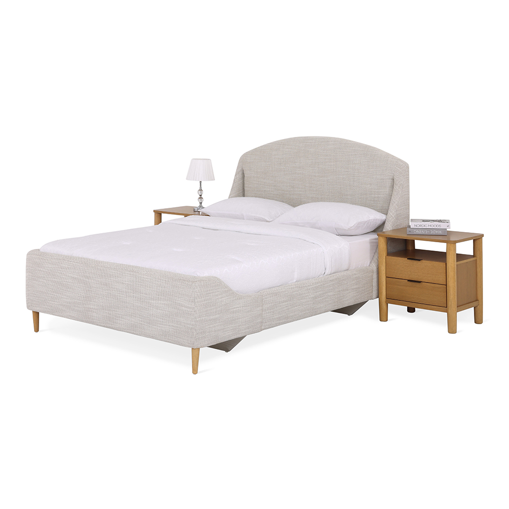 سرير حجم كينج من ميلر، جوزي فاتح وبيج - 180x200 سم