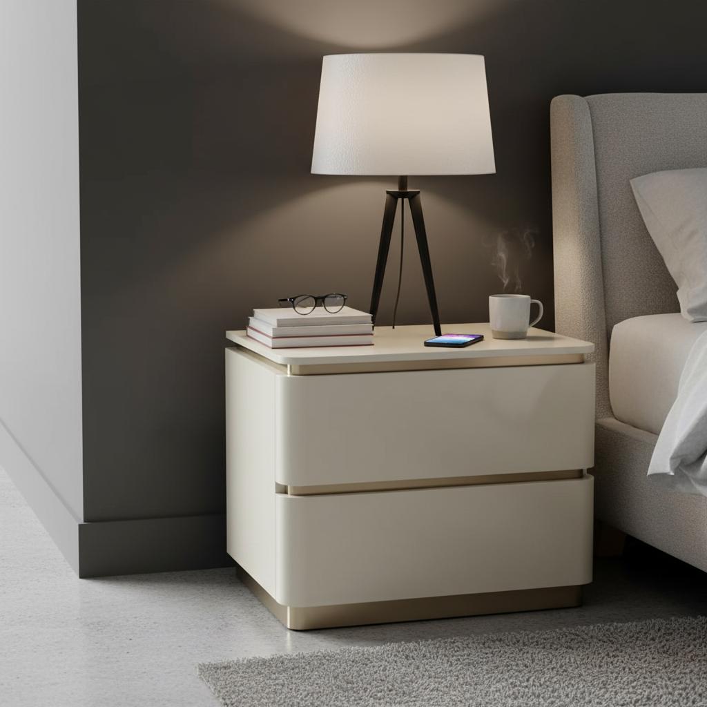 منضدة سرير من بليك، رمادي فاتح