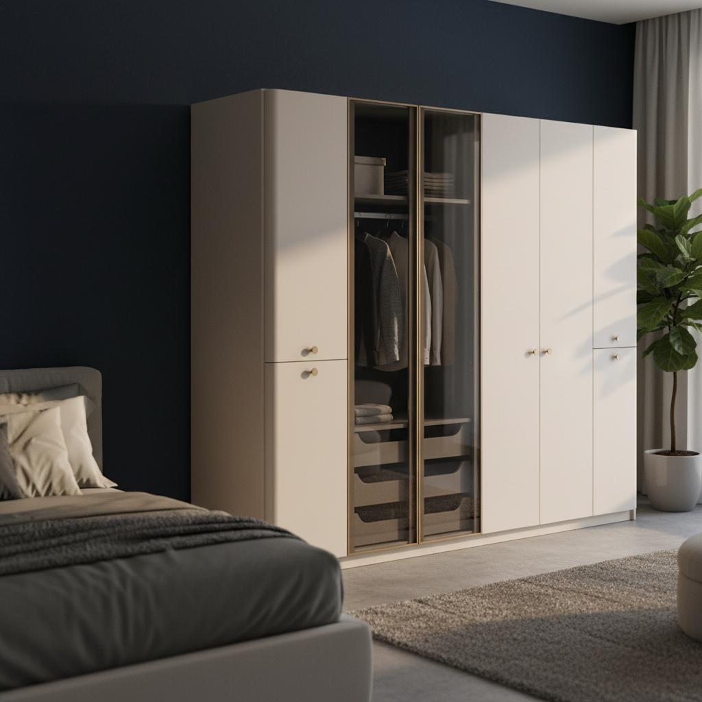 Bira 6-Door Wardrobe, Cream