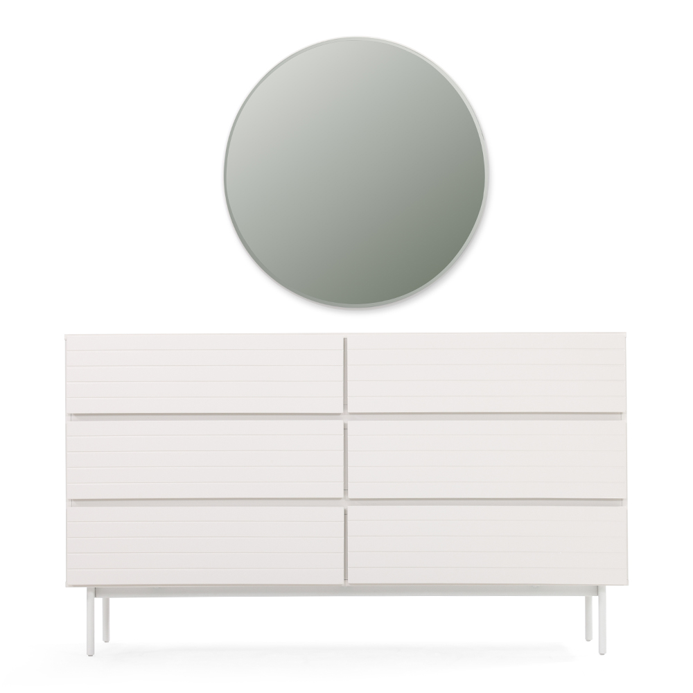 Asher Dresser with Mirror, Light Grey