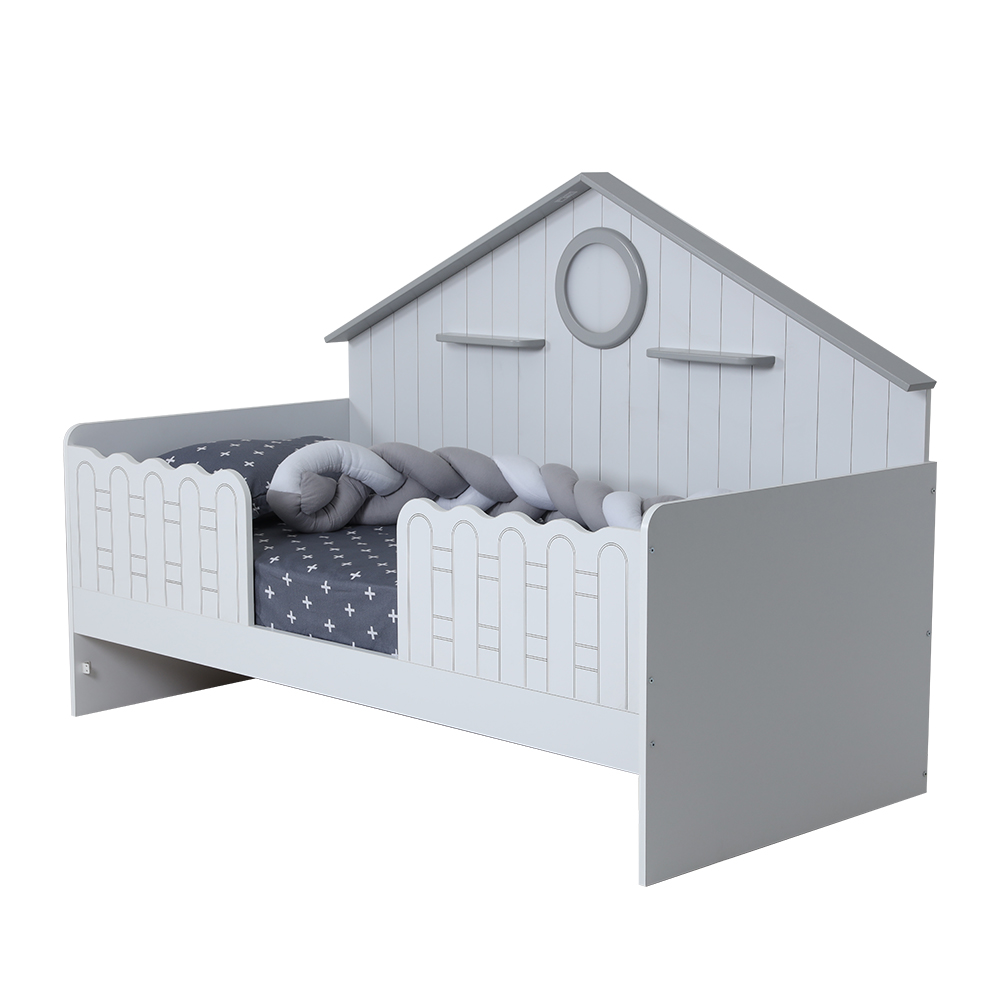 سرير ألفين مع وسادة، رمادي - 90x190 سم