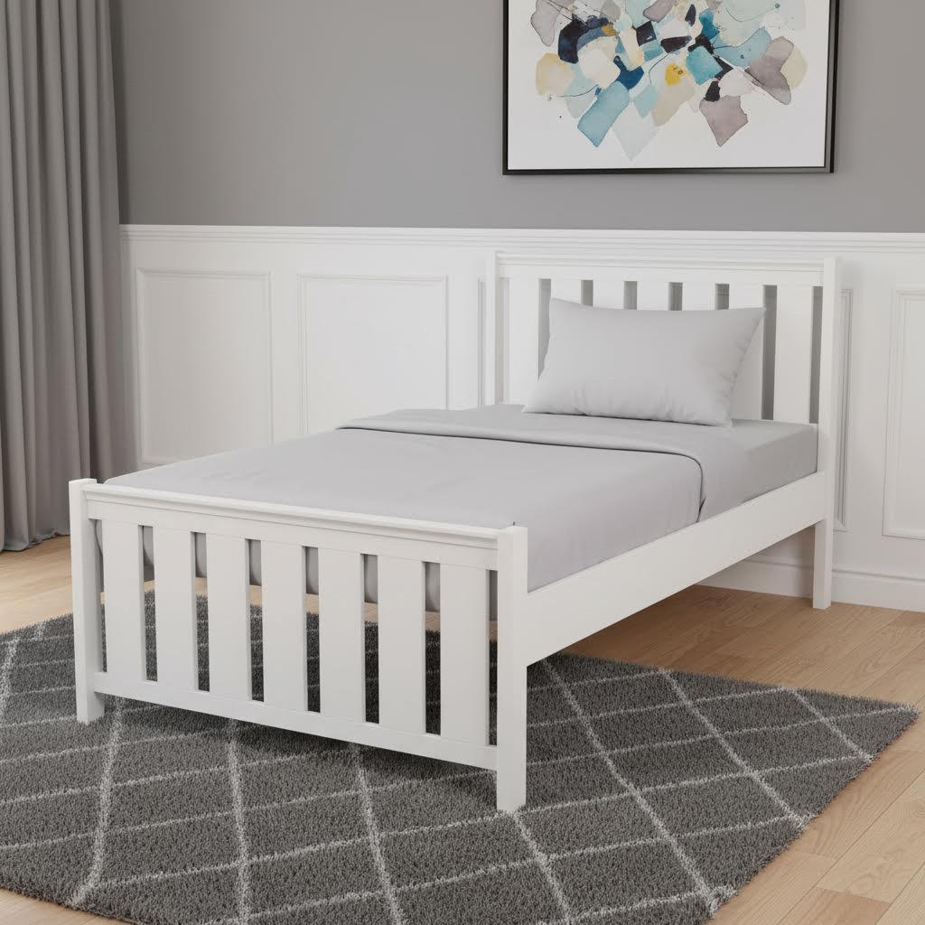 Brandon Double Teen Bed, White - 120x200 cm