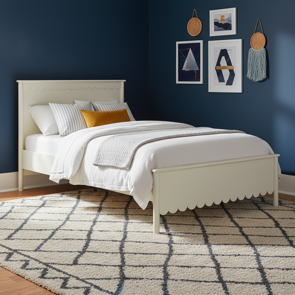 Feather Single-Sized Bed, Off White - 200x120cm