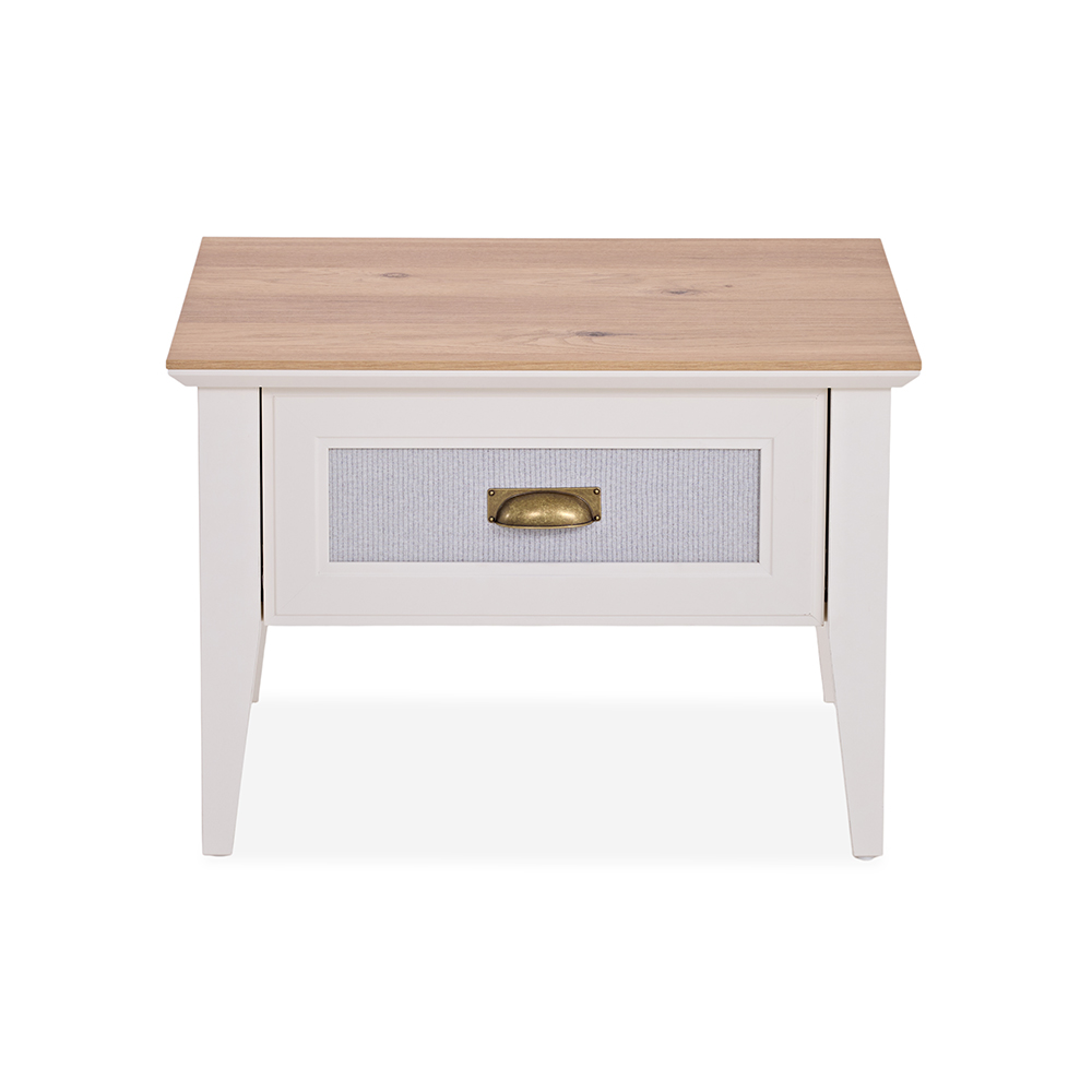 Odessa Wooden Top 1-Drawer Nightstand, Matte Moonstone